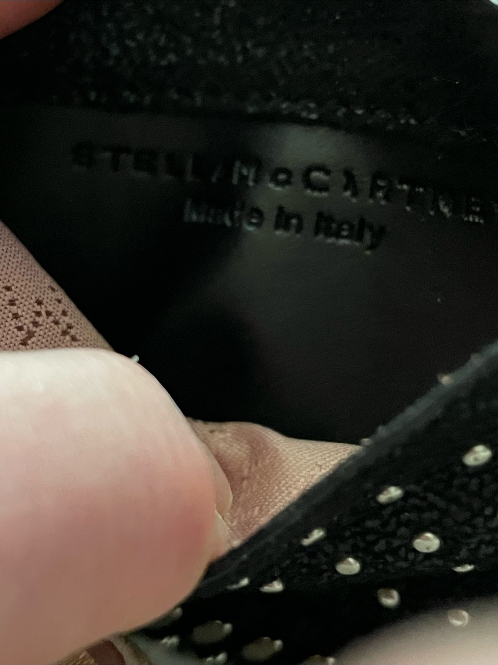 Stella McCartney Black Studded Chain-Trim card wallet nwot - Picture 8 of 8